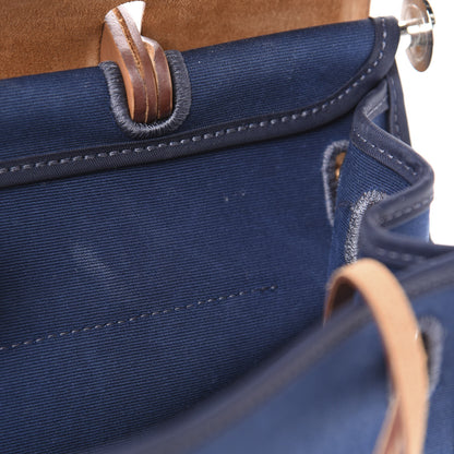 Hermes Vache Hunter Toile Herbag Zip 31 PM Bleu De Malte Natural 8 of 12