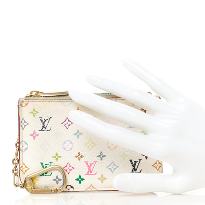 Louis Vuitton Monogram Multicolor Key Pouch White Litchi 2 of 9
