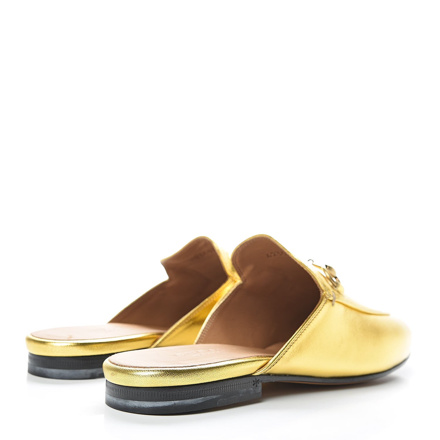 Gucci Metallic Nappa Womens Princetown Slippers 37 Gold 4 of 9