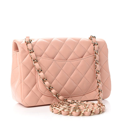 Chanel Lambskin Quilted Mini Rectangular Flap Light Pink 3 of 11