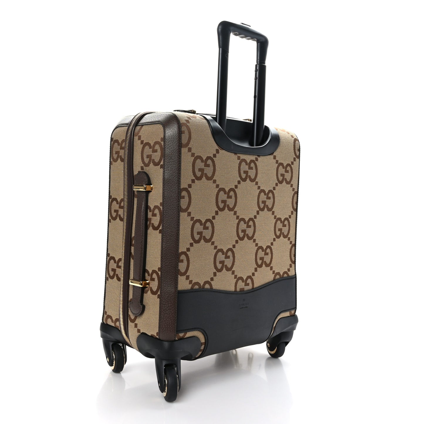 Monogram Jumbo GG Textured Dollar Calfskin Web Small Savoy Cabin Trolley Camel Ebony New Acero