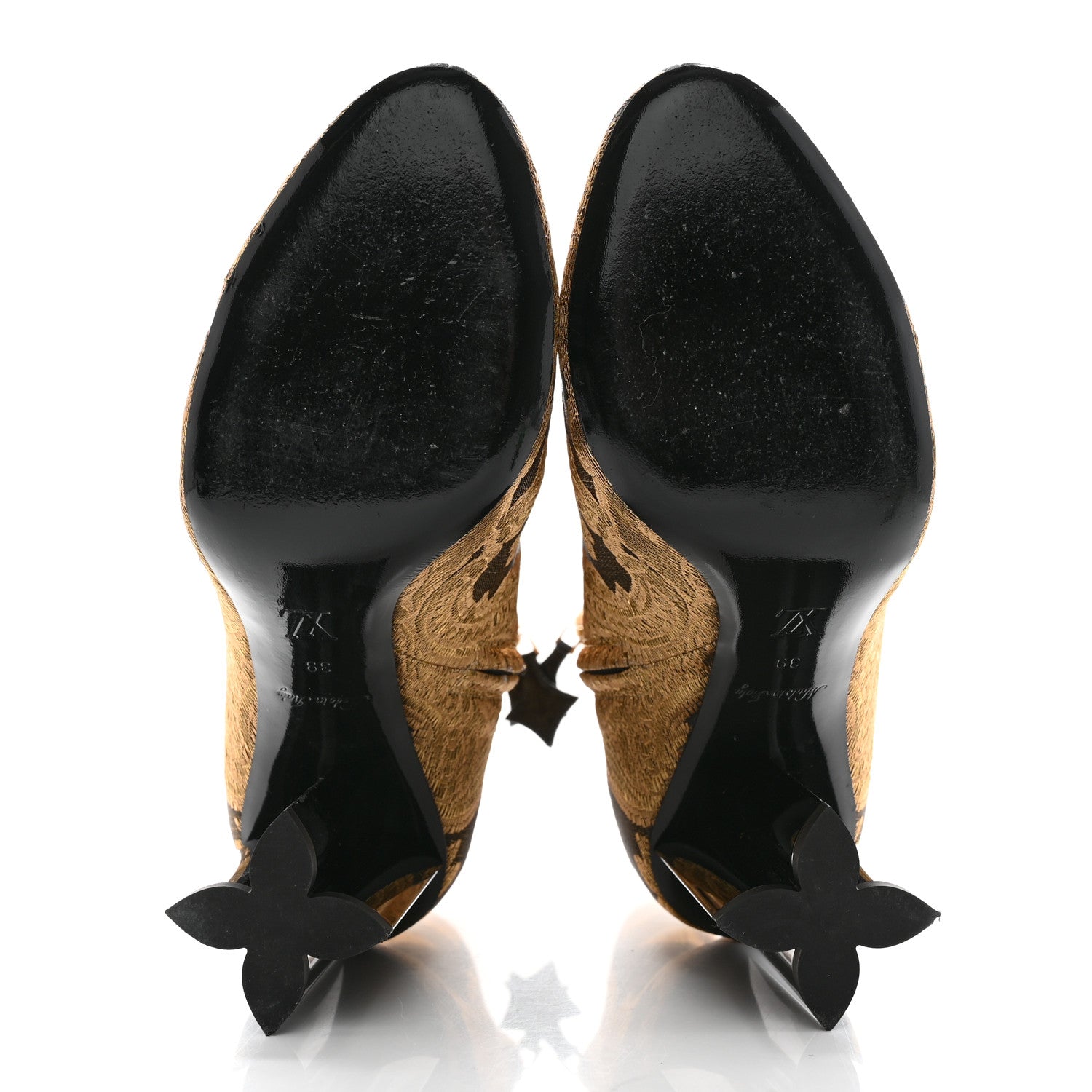 Louis Vuitton Jacquard Silhouette Ankle Boots 39 Gold Black 5 of 9