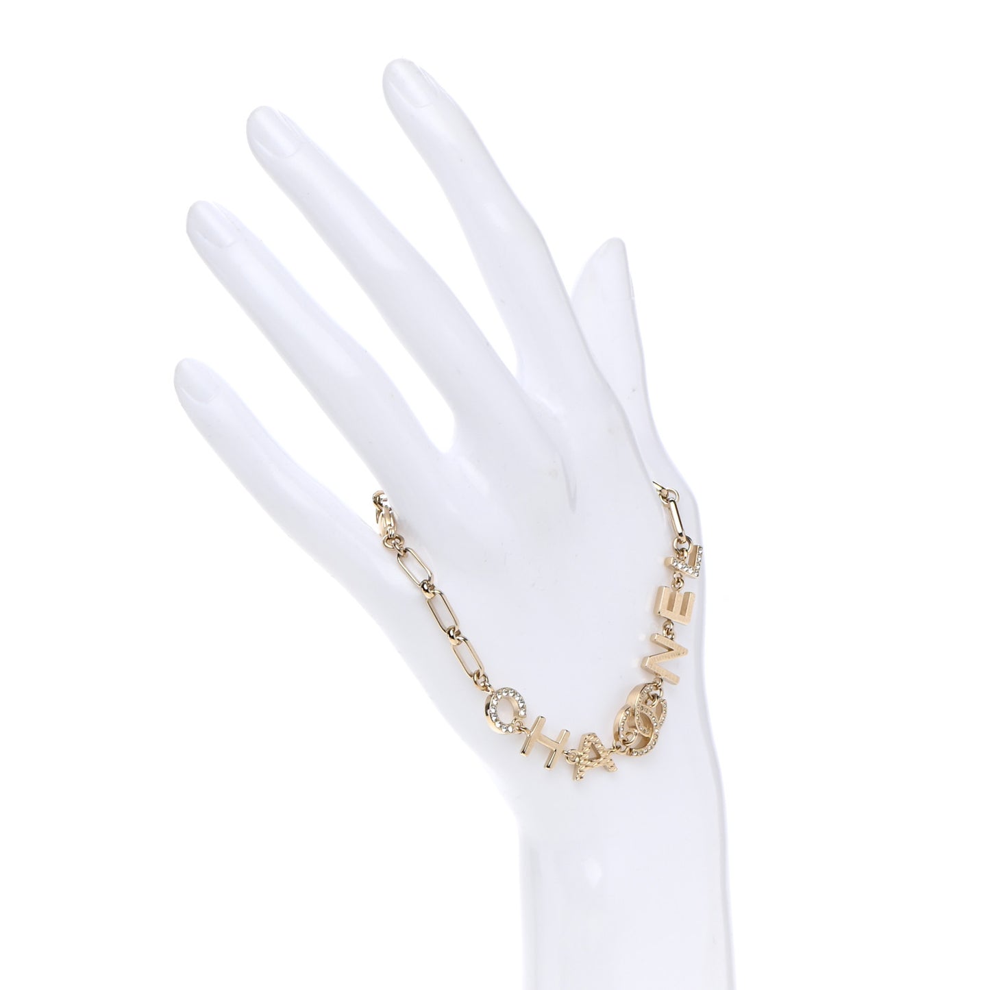 Metal Logo CC Chain Bracelet Gold