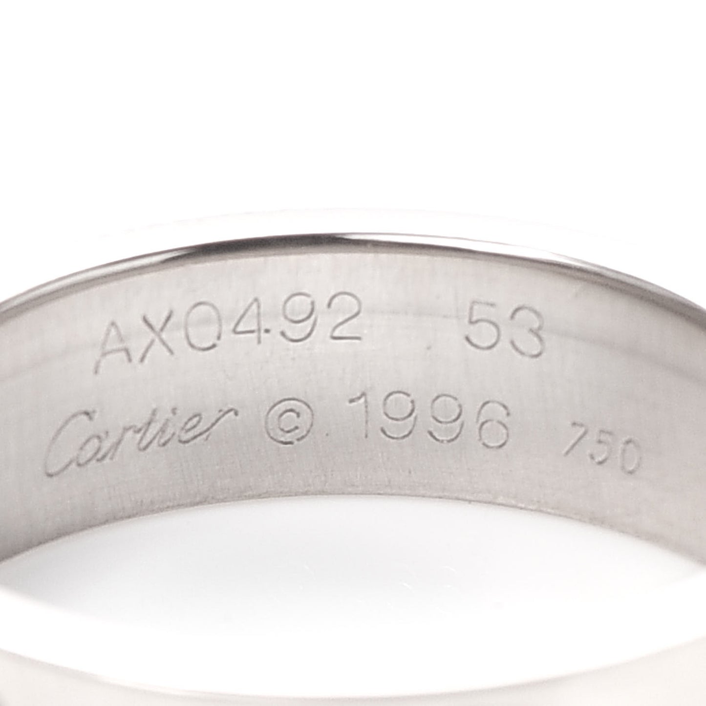18K White Gold 5.5mm LOVE Ring 53 6.25