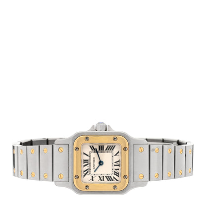 Cartier Stainless Steel 18K Yellow Gold 24mm Santos De Cartier Galbee Quartz Watch 2 of 4