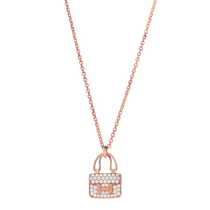 Hermes 18K Rose Gold Diamond Constance Amulettes Pendant Necklace 1 of 7