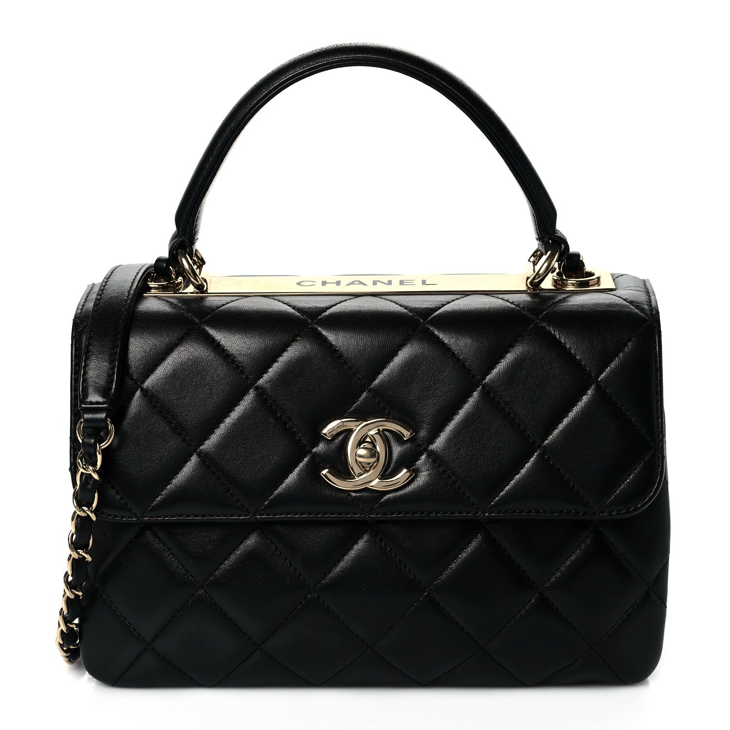 Chanel Lambskin Quilted Small Trendy CC Dual Handle Flap Bag Black 1 of 10
