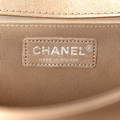Chanel Metallic Calfskin Quilted Medium Boy Flap Taupe 6 of 11