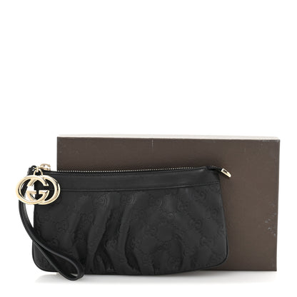 Gucci Guccissima Signature New Britt Wristlet Black 10 of 10