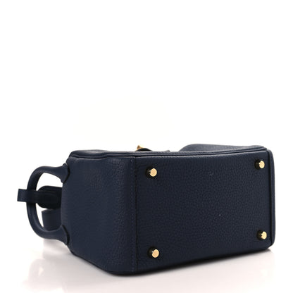Hermes Taurillon Clemence Mini Lindy 20 Bleu Nuit 4 of 9