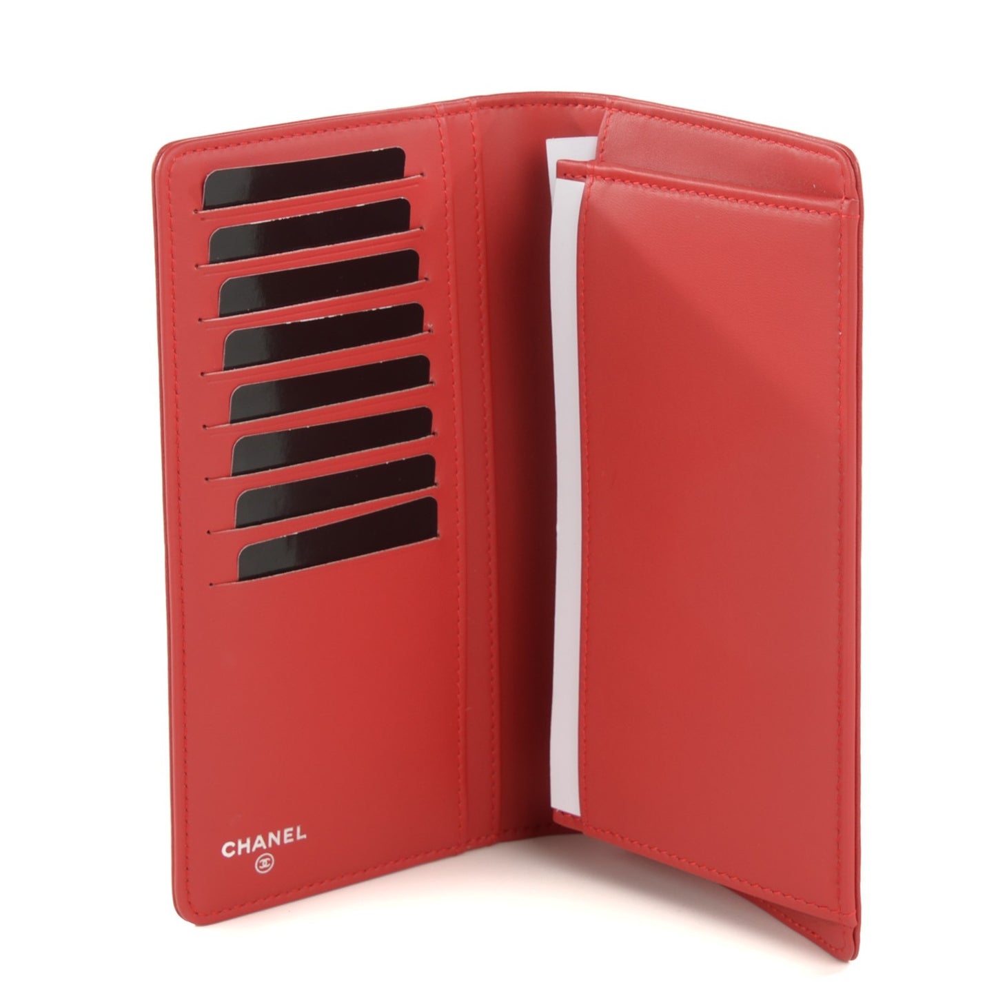 Lambskin Studded Timeless CC Yen Wallet Red