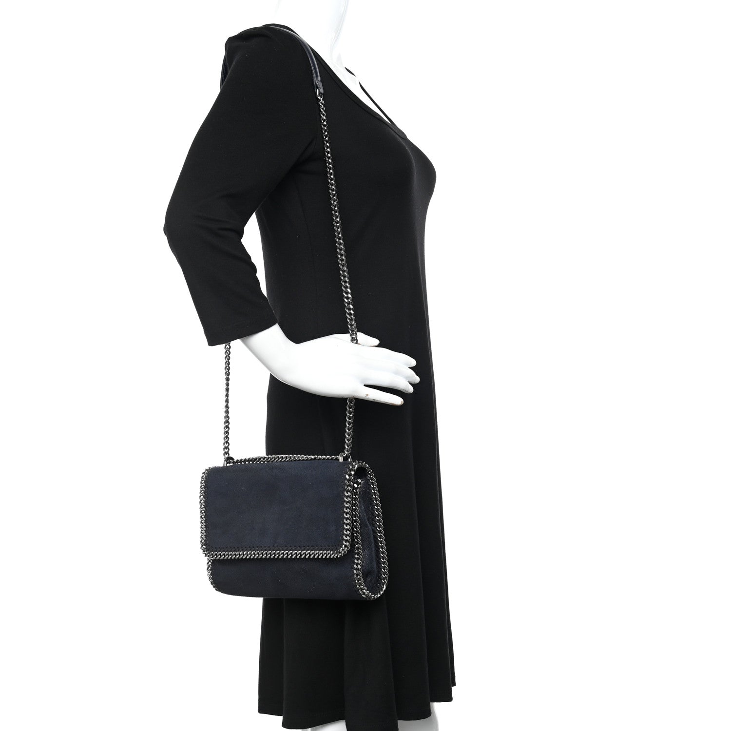 Stella McCartney Shaggy Deer Falabella Crossbody Bag Navy 2 of 10