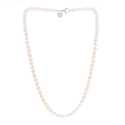 Tiffany Sterling Silver Freshwater Cultured Pearl 5.5-6mm Ziegfeld Necklace 3 of 5