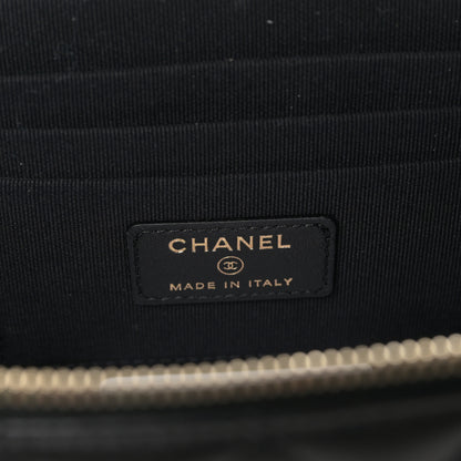 Chanel Lambskin Quilted Small Top Handle Vanity Case With Chain Black 5 of 8