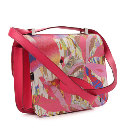 Hermes Swift Silk Marble Printed Constance 24 Rose Azalee Rose Mexico 4 of 14