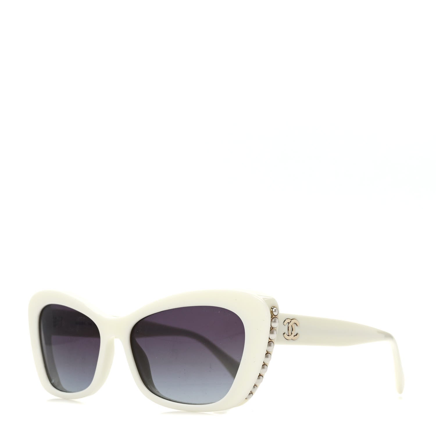Chanel Acetate Pearl Cat Eye CC Sunglasses 5481-H White 1 of 7