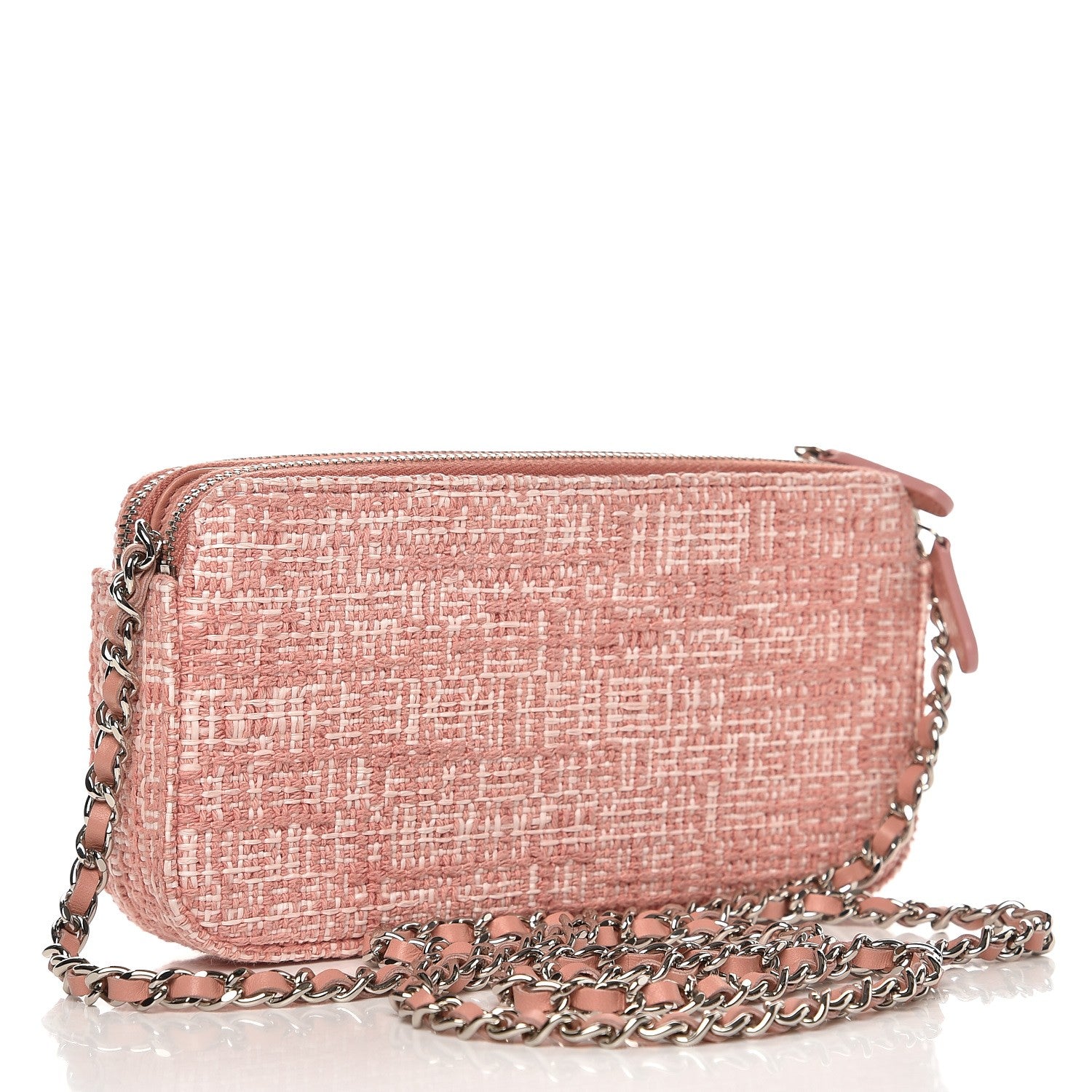 Chanel Canvas Small Deauville Clutch With Chain Pink 3 of 9