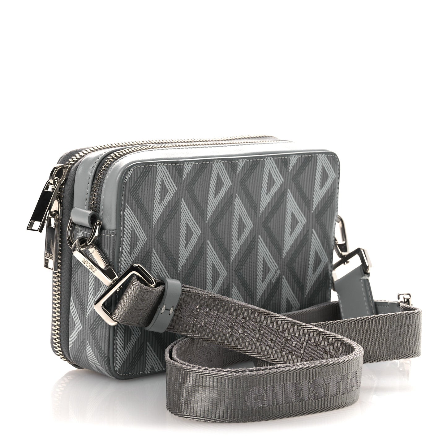 Coated Canvas CD Diamond Messenger Pouch Grey