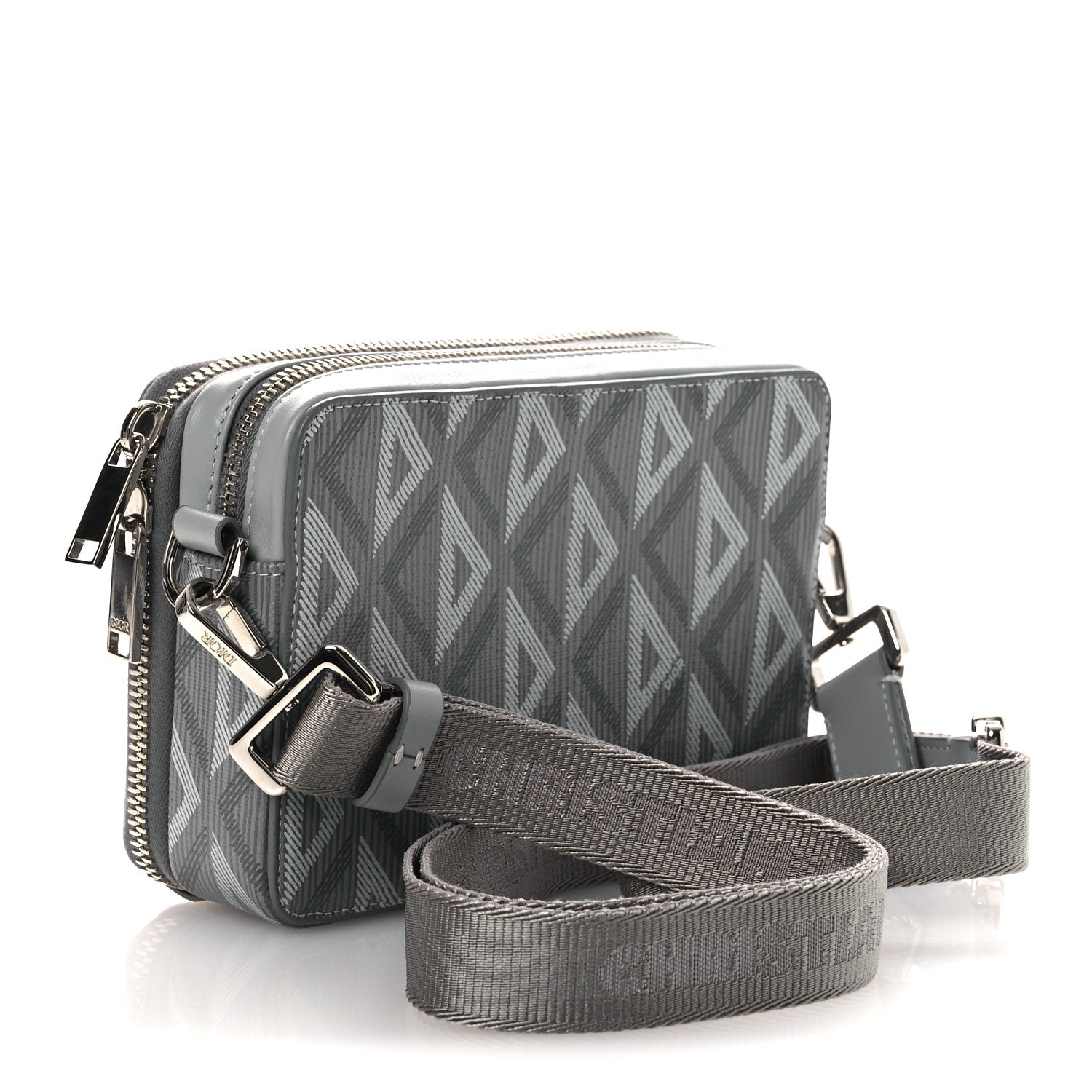 Christian Dior Coated Canvas CD Diamond Messenger Pouch Grey 3 of 10