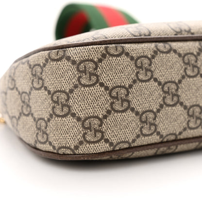 Gucci GG Supreme Monogram Textured Dollar Calfskin Web Small Ophidia GG Handbag Beige Ebony New Acero 9 of 13