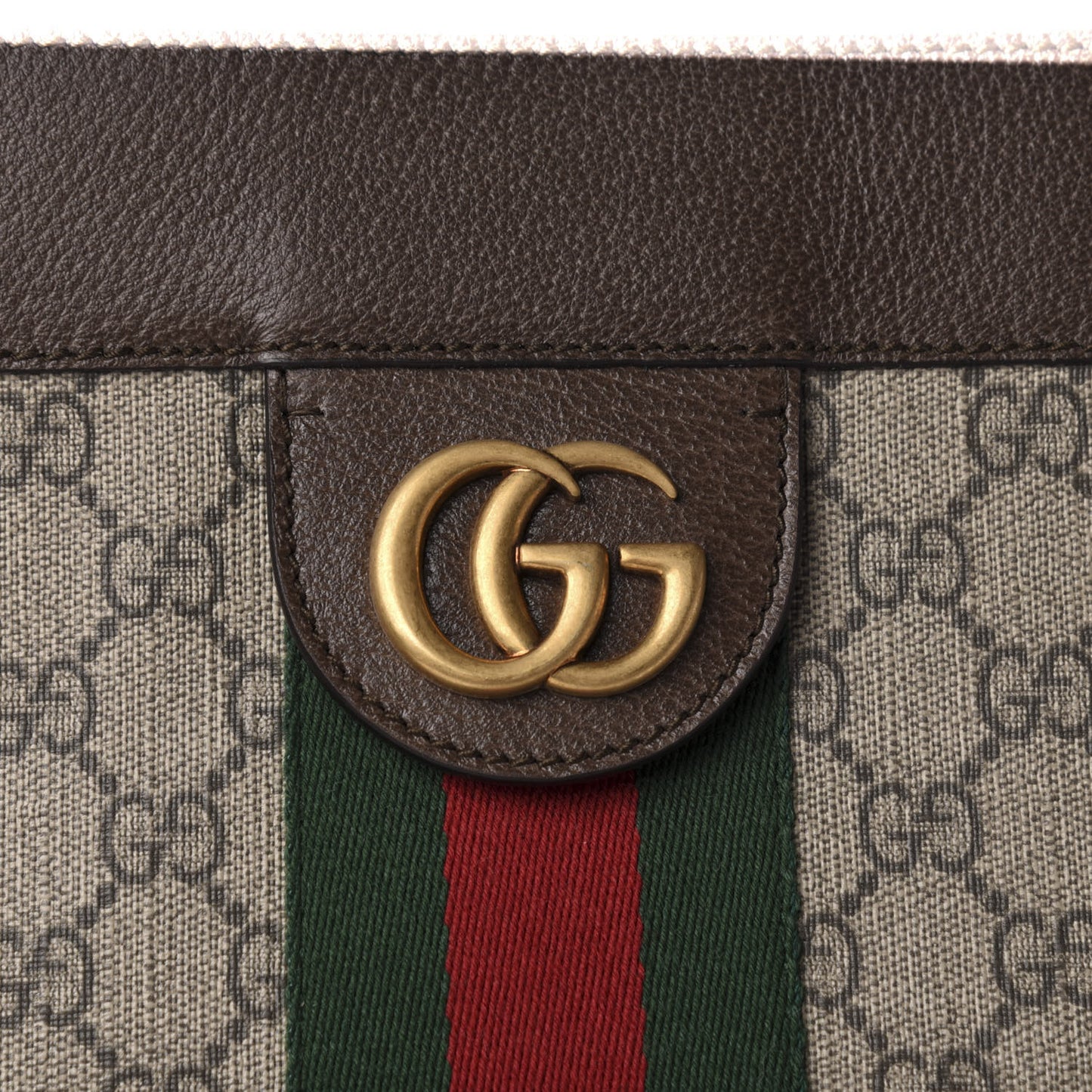 GG Supreme Monogram Web Large Ophidia Vertical Shopping Tote Brown