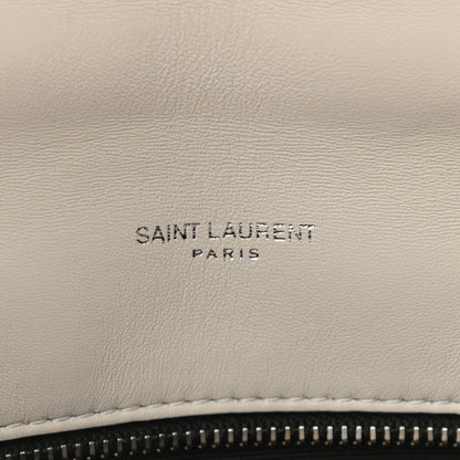 Saint Laurent Lambskin Quilted Toy Loulou Puffer Monogram Chain Satchel Blanc Vintage 7 of 12