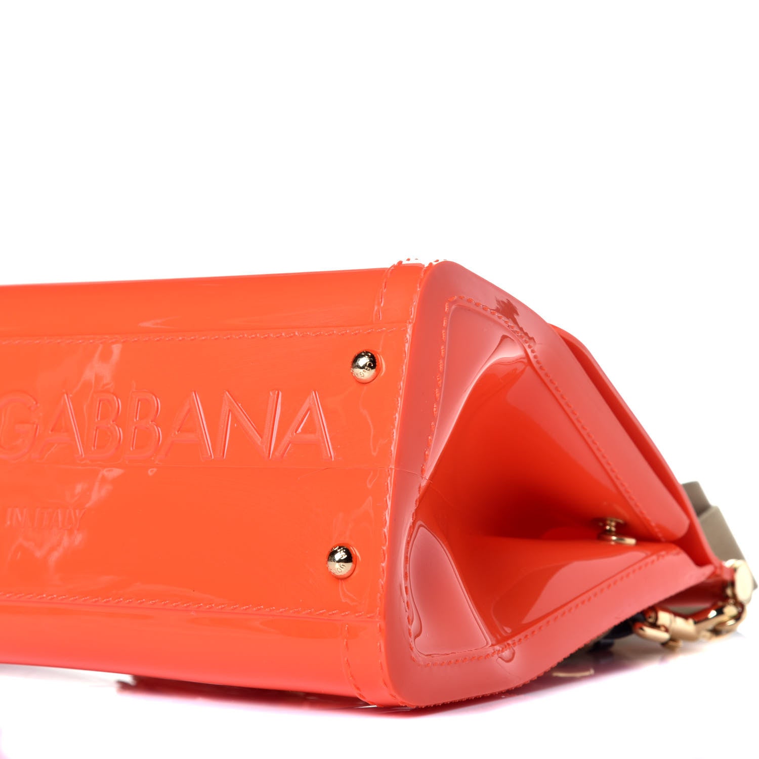 Dolce & Gabbana Rubber Semi Transparent Miss Sicily Satchel Orange 8 of 8
