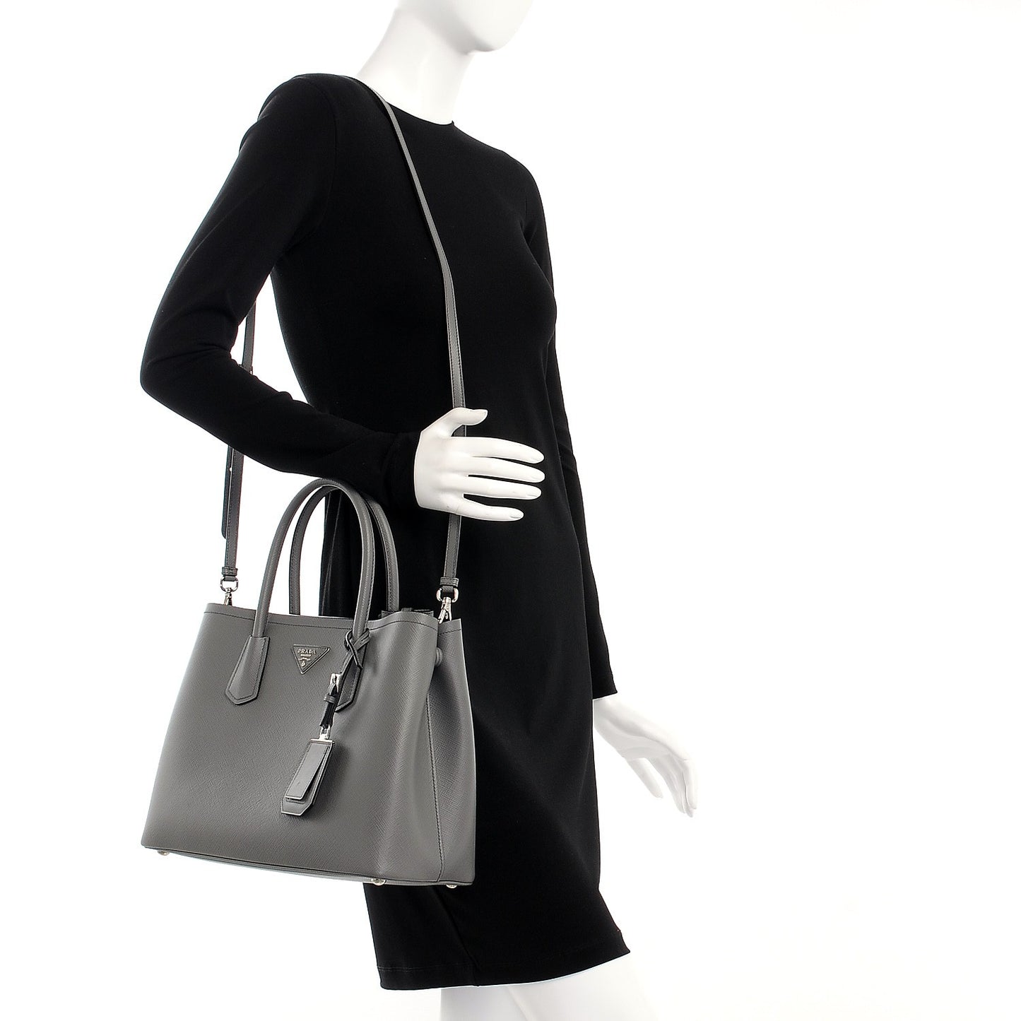 Saffiano Cuir Medium Double Bag Marmo