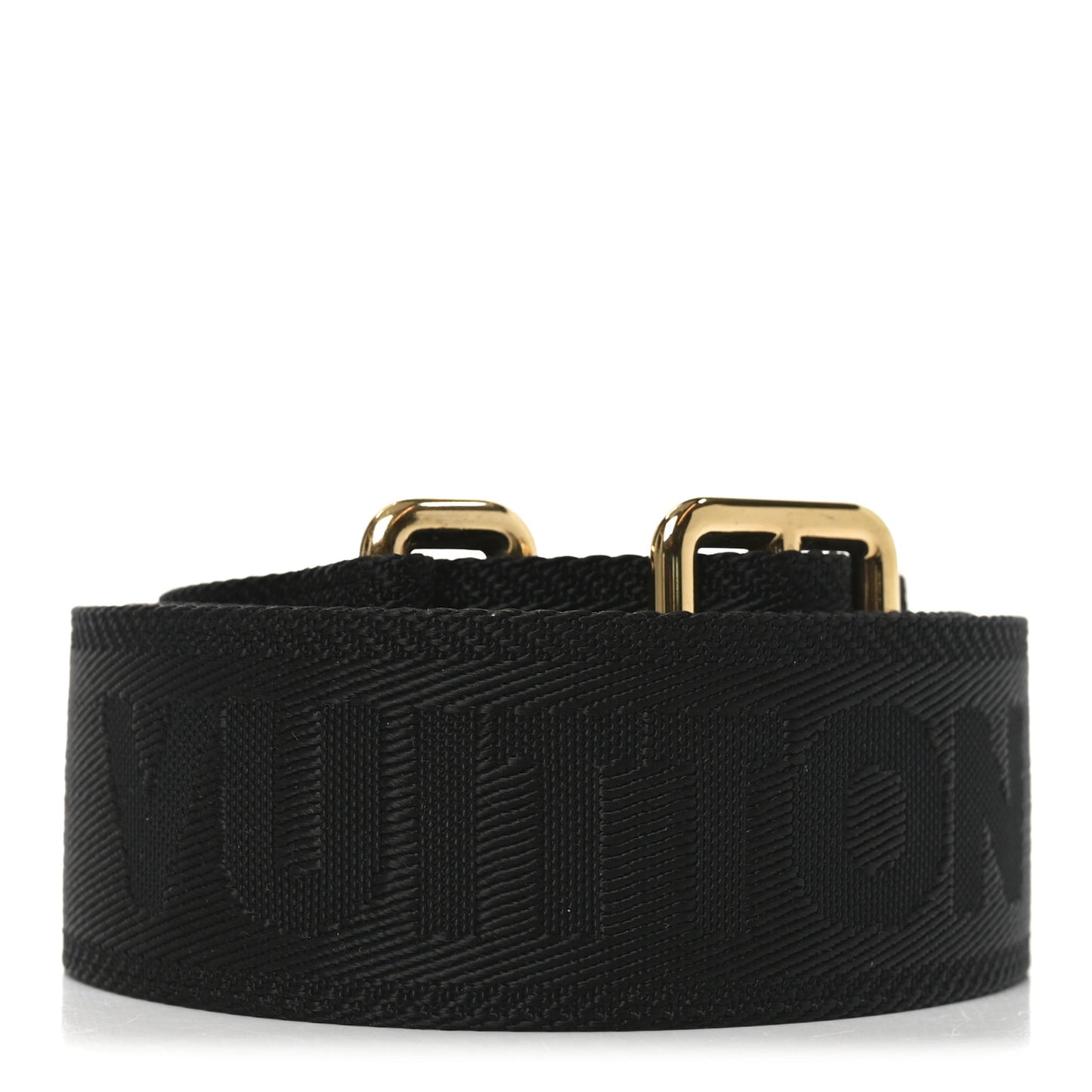 Nylon Calfskin Bubblegram Wallet Strap Black