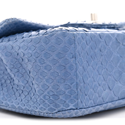 Chanel Snakeskin Mini Rectangular Flap Blue 8 of 11