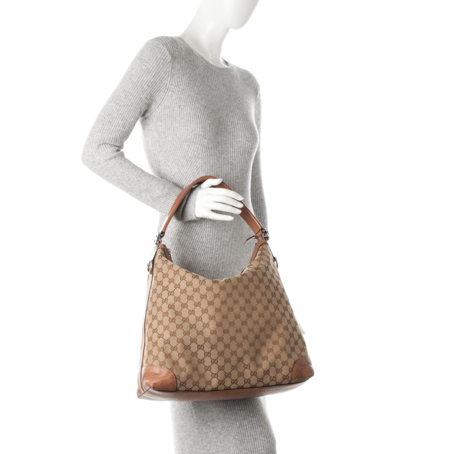 Gucci Monogram Old Libeccio Medium Miss GG Hobo Beige Ebony Light Brown 3 of 8