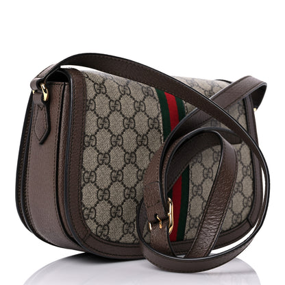 Gucci GG Supreme Monogram Web Small Ophidia Flap Messenger Bag Brown 3 of 12