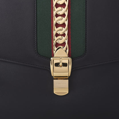 Gucci Calfskin Maxi Sylvie Clutch Black 10 of 10