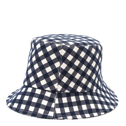 Christian Dior Gingham Reversible Teddy-D Brim Bucket Hat 57 Black White 5 of 14