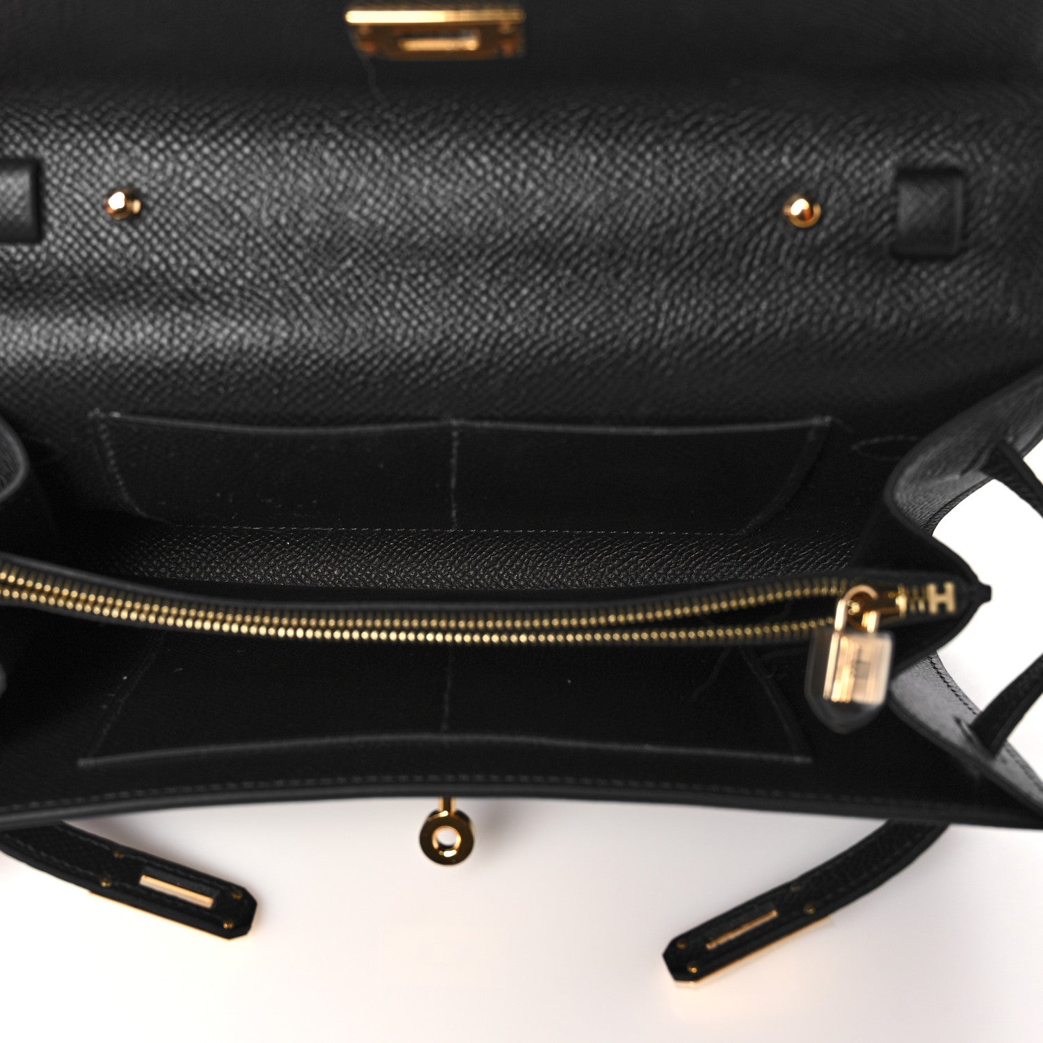 Hermes Epsom Matte Alligator Touch Kelly Wallet To Go Black 5 of 10