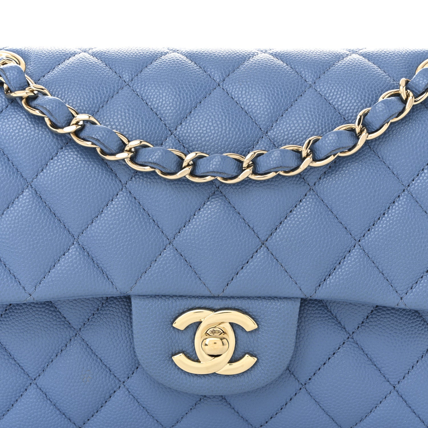 Chanel Caviar Quilted Small Double Flap Blue 8 of 10