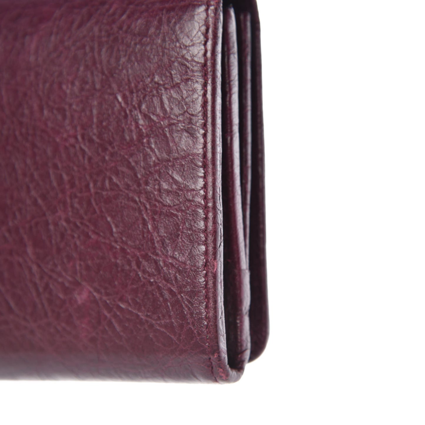 Agneau Classic Silver Hardware Money Wallet Violet Prune