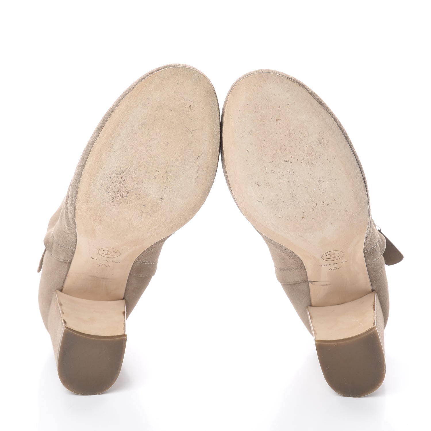 Chanel Suede CC Chain Ankle Boots 40.5 Beige 5 of 8