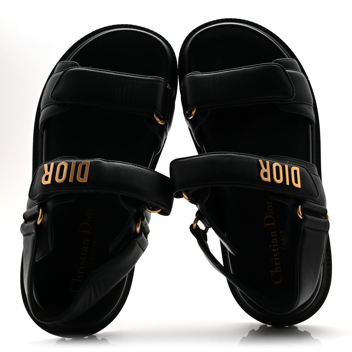 Lambskin Dioract 10mm Sandals 36.5 Black