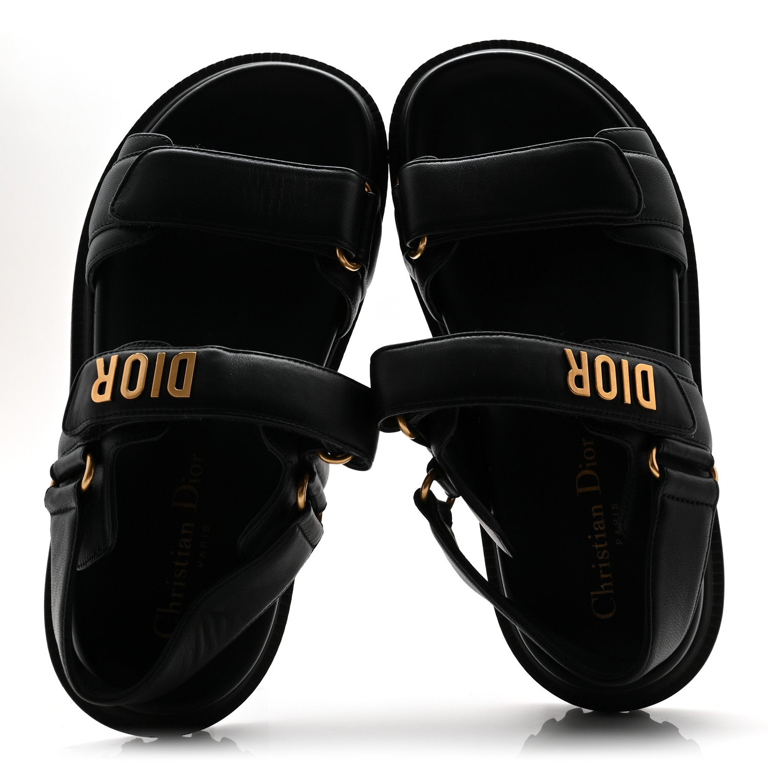 Christian Dior Lambskin Dioract 10mm Sandals 36.5 Black 5 of 9