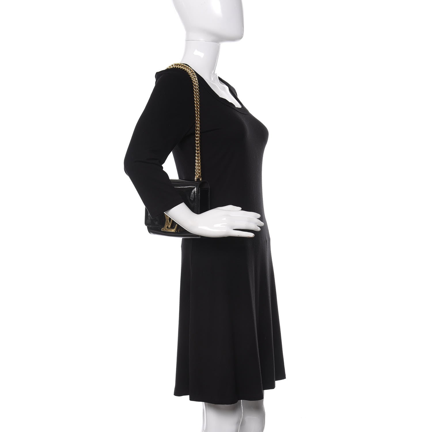 Louis Vuitton Patent Chain Louise Black 2 of 10
