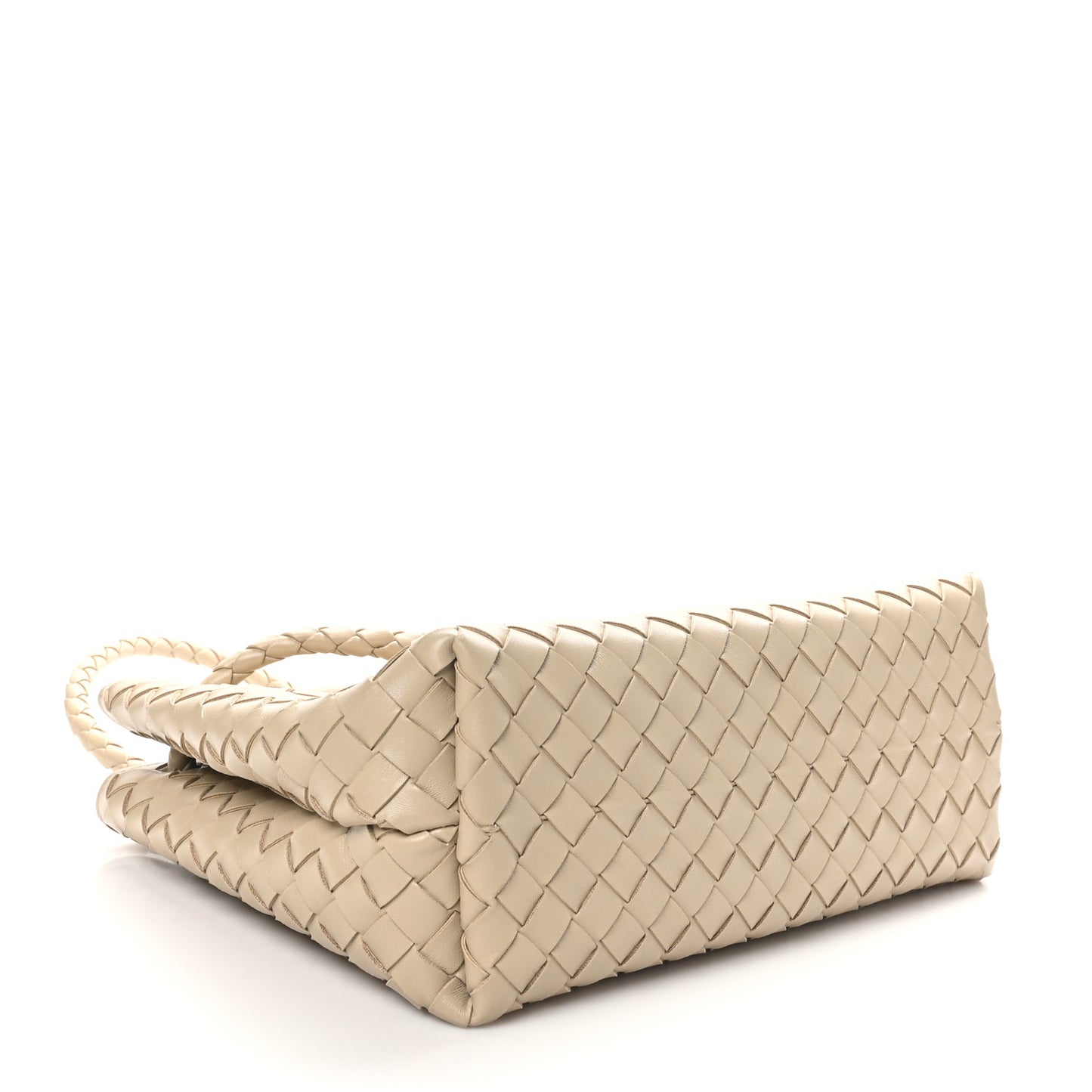 Nappa Intrecciato Medium Andiamo Shoulder Bag Ecru