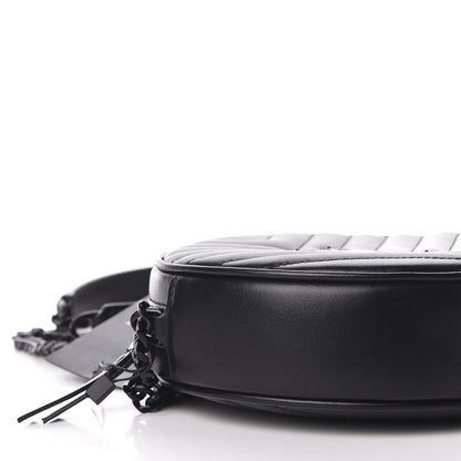 Saint Laurent Calfskin Matelasse Chevron Round Vinyle Camera Bag Black 6 of 12