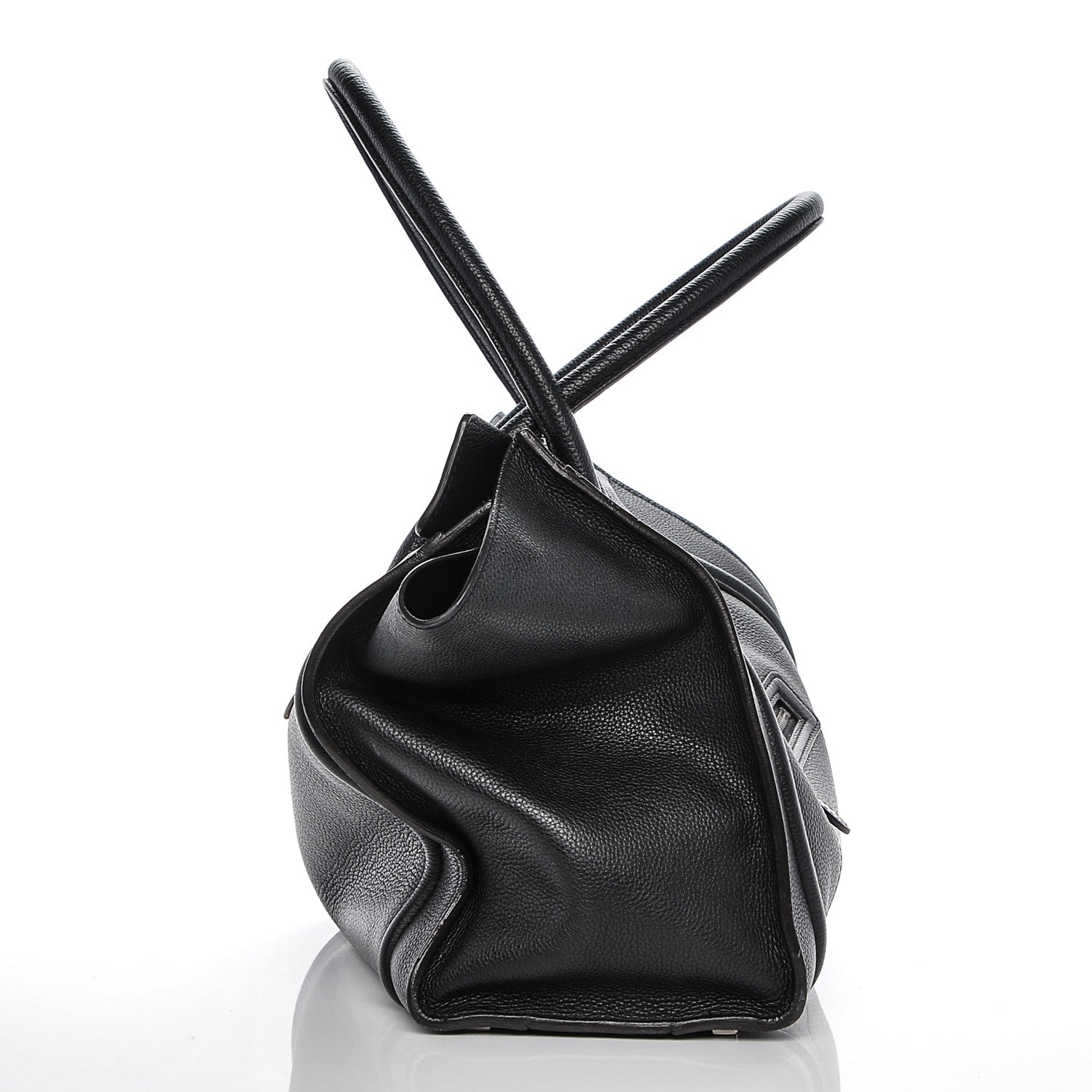 Celine Drummed Calfskin Shoulder Luggage Black 8 of 10