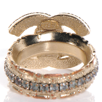 Chanel Paris Byzance Crystal CC Ring 6.5 Gold 4 of 4