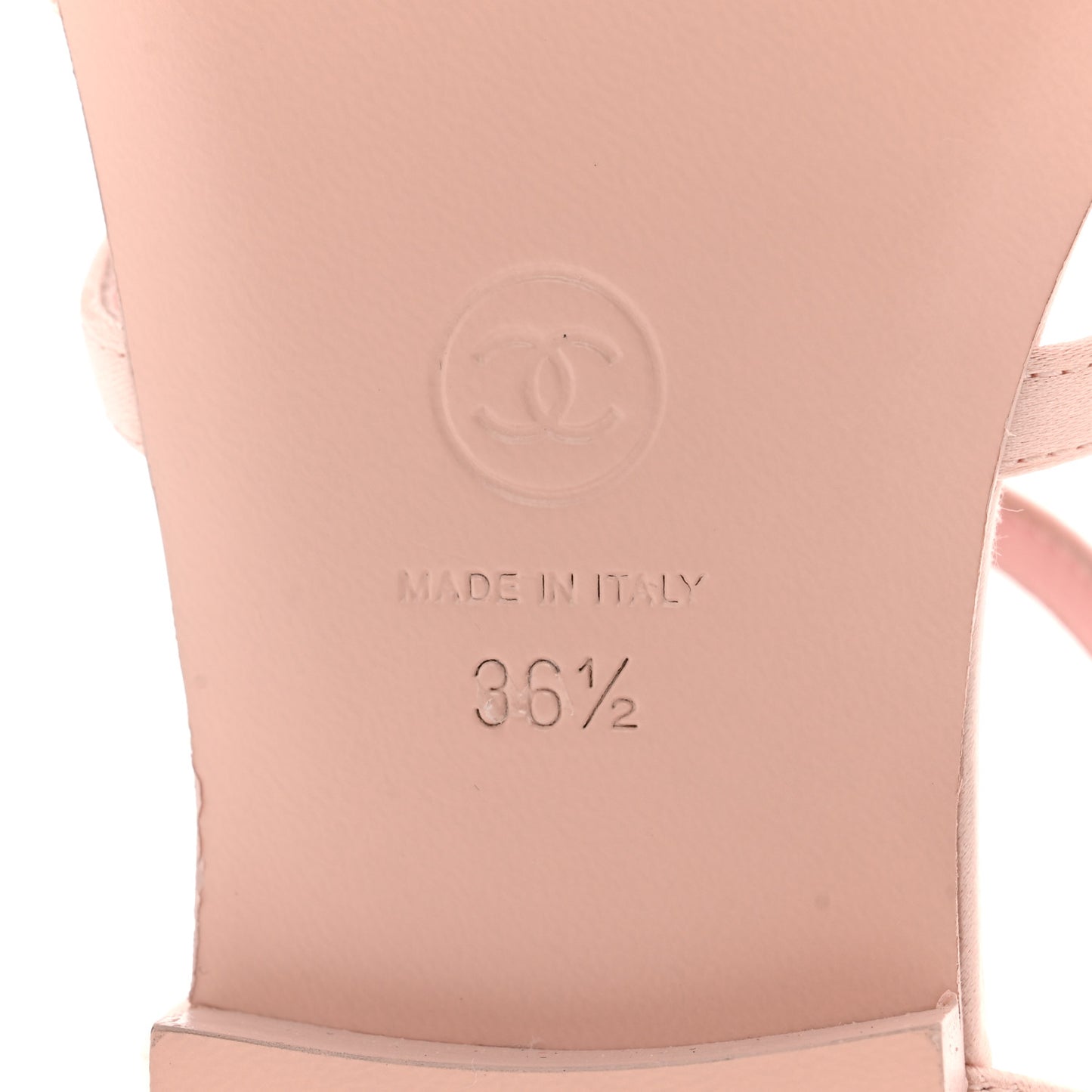 Satin Strass CC Thong Sandals 36.5 Light Pink