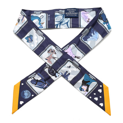 Hermes Silk Story Twilly Marine Gris Gold 1 of 5