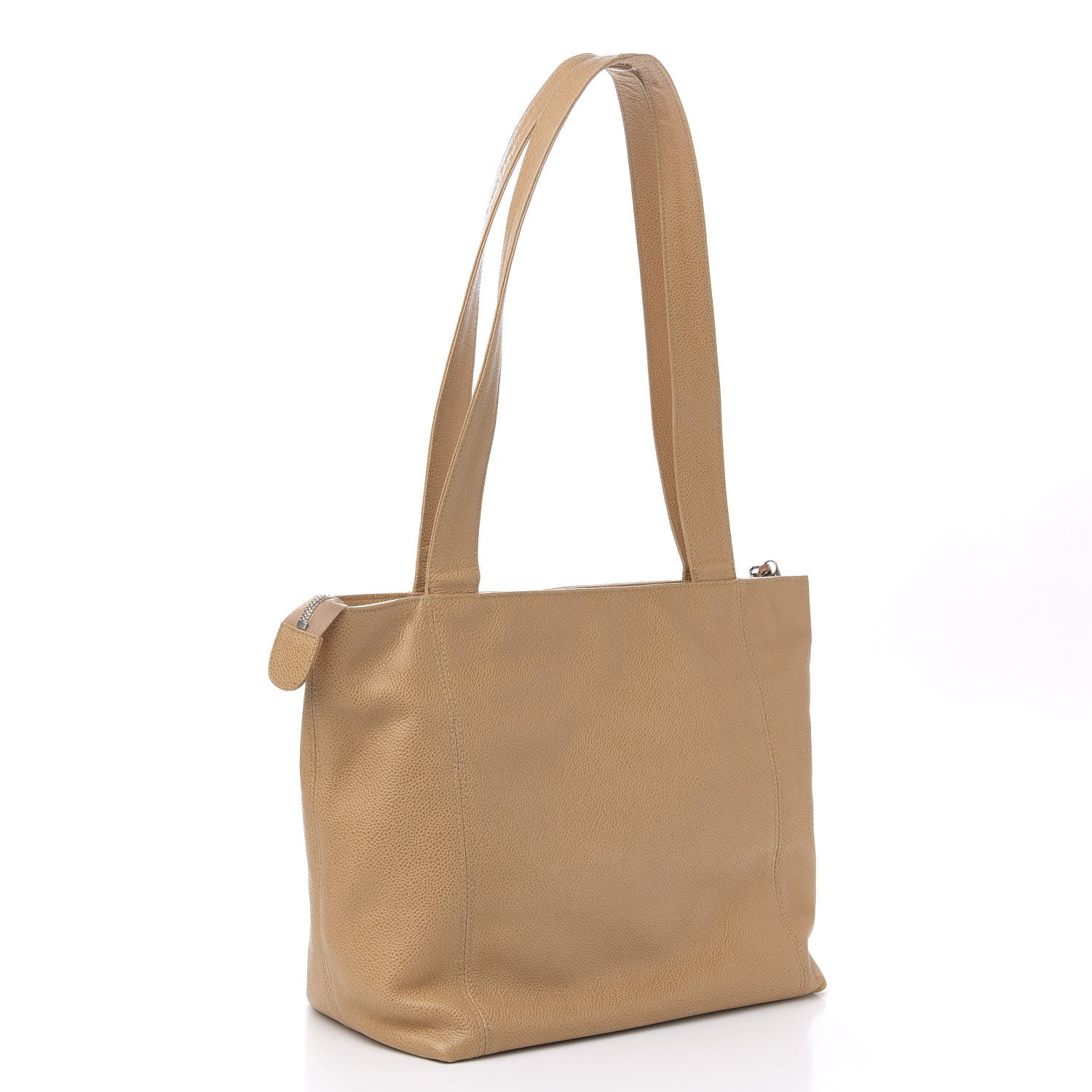 Chanel Caviar CC Shoulder Bag Beige 2 of 10