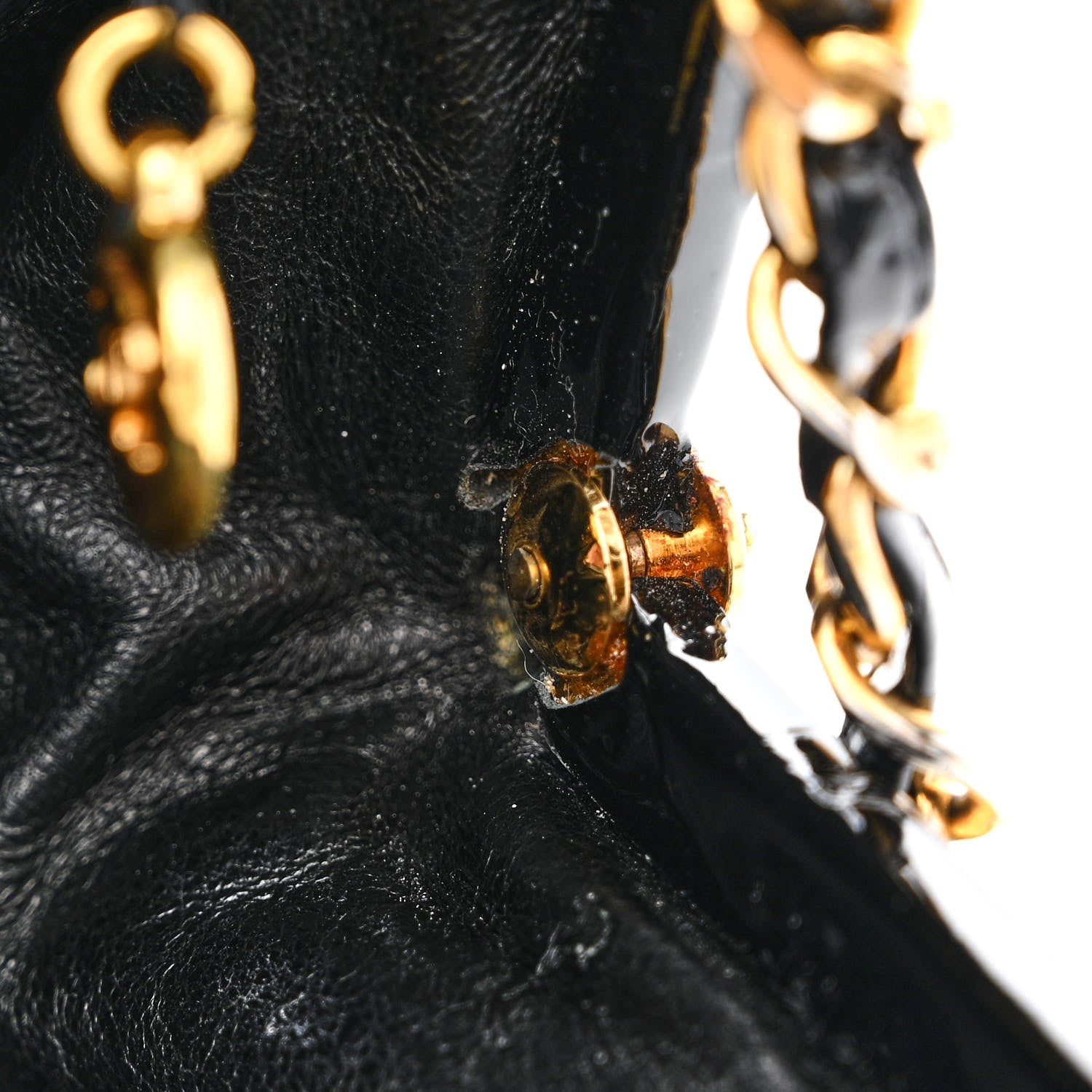 Chanel Patent Quilted Frame Evening Bag Black 8 of 12