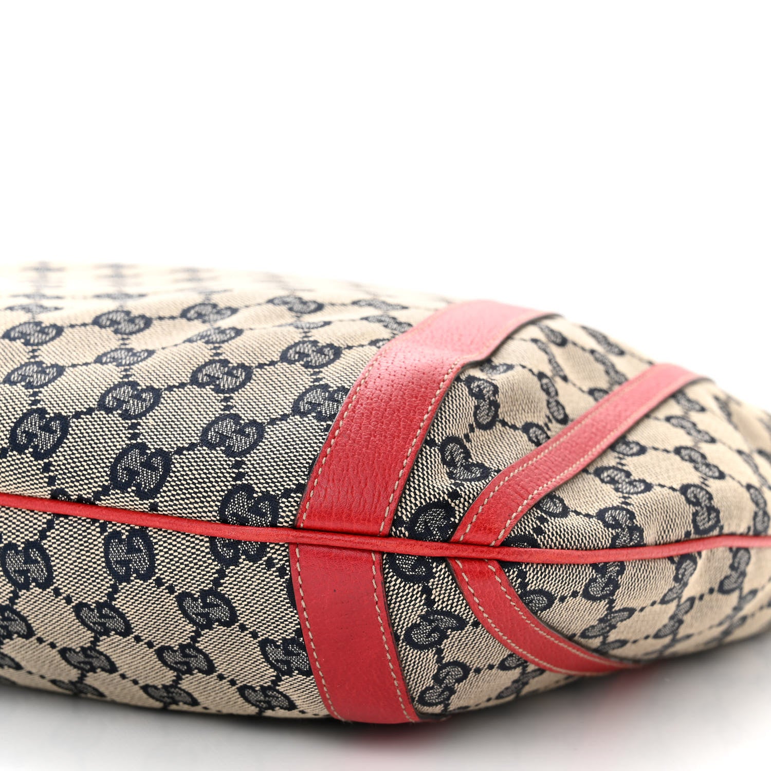 Gucci Monogram Medium Abbey Convertible Tote Navy Red 10 of 11